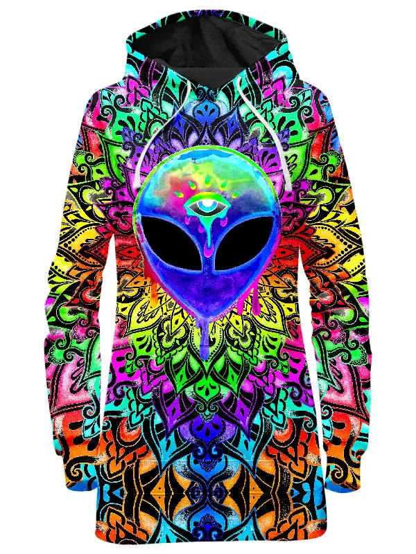 Psy Alien Purple Hoodie Dress