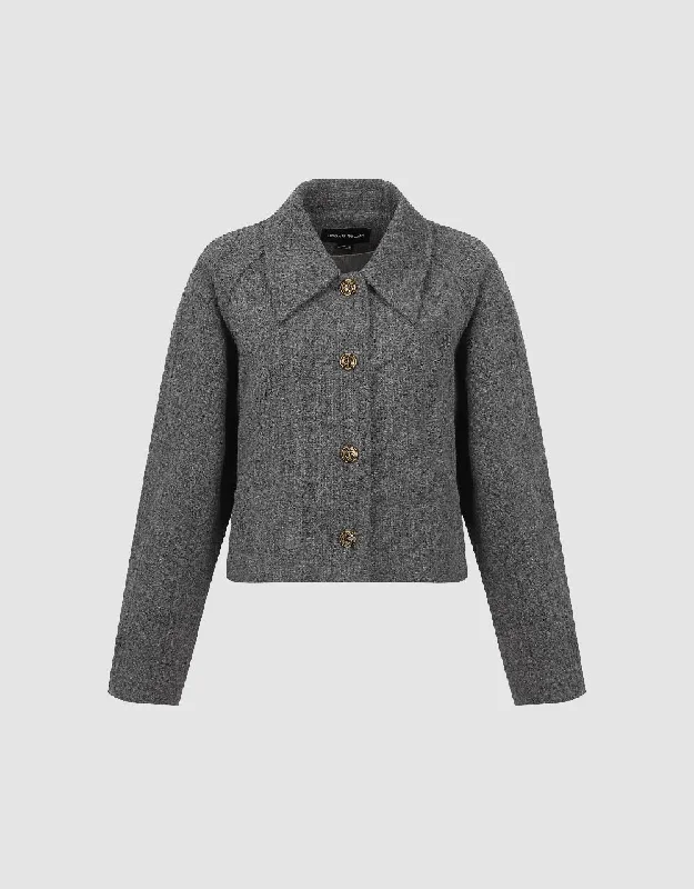 Raglan Sleeve Woolen Jacket