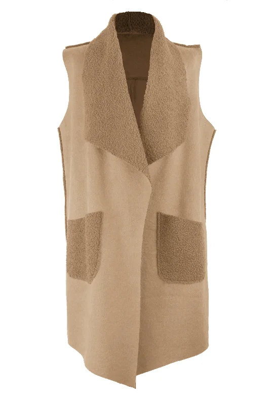 Waterfall Faux Suede Gilet