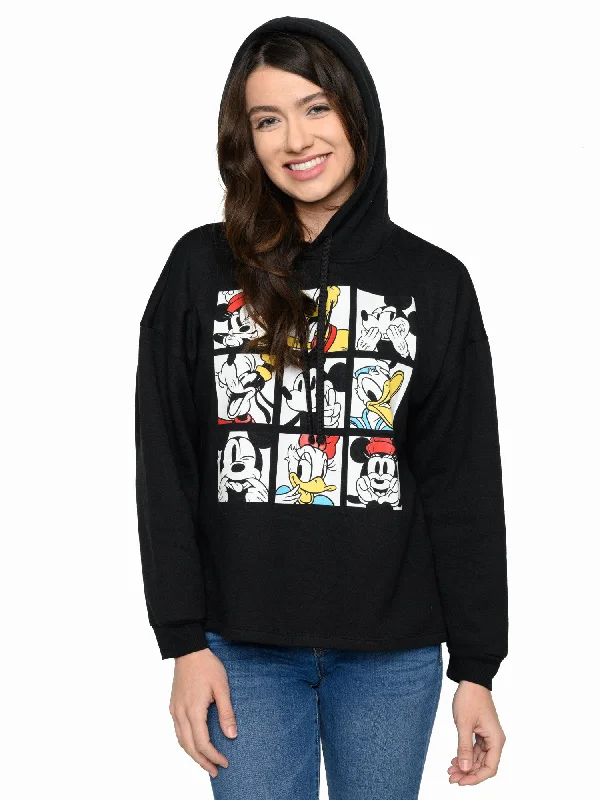 Juniors Disney Minnie Mouse & Friends Hoodie Sweatshirt Mickey Mouse Goofy Black