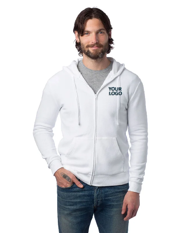 Alternative Unisex Eco-Cozy Fleece Zip Hoodie, White