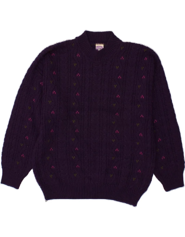 YESSICA Womens Crew Neck Jumper Sweater IT 44/46 Large Purple