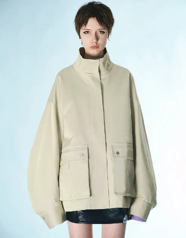 Drop Shoulder Sleeve Straight Jacket