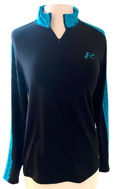 New Under Armour Zinger Black Pullover w/ Teal Patterned Details & Logo Size S  MSP$72