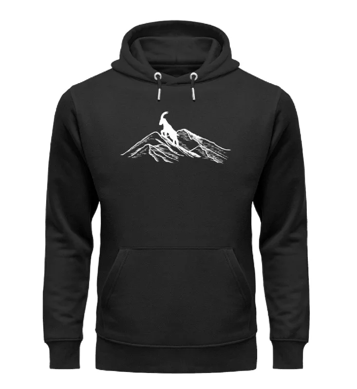 Alpensteinbock auf Berg - Unisex Premium Organic Hoodie