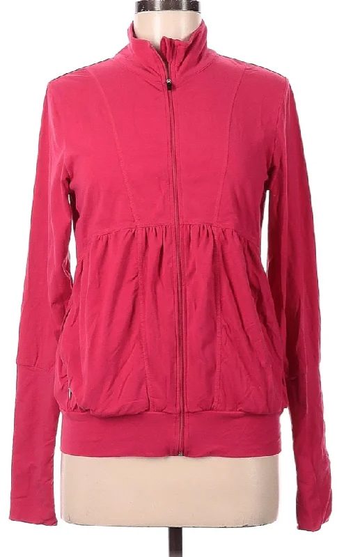 Lucy Red Full-Zip Jacket W/ Ruching Size M.