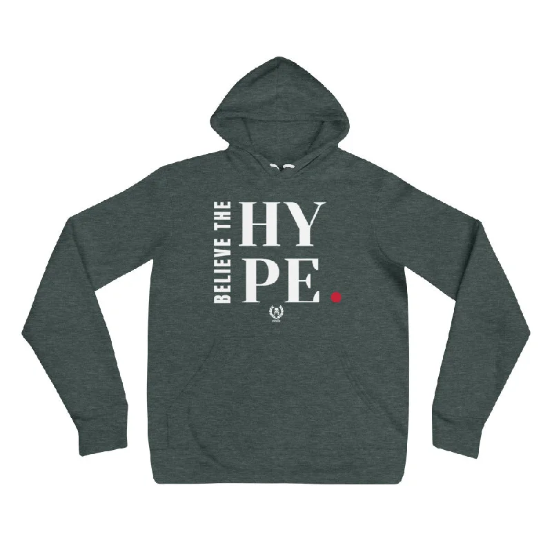 'Believe The Hype' Forest x White Pullover Hoodie