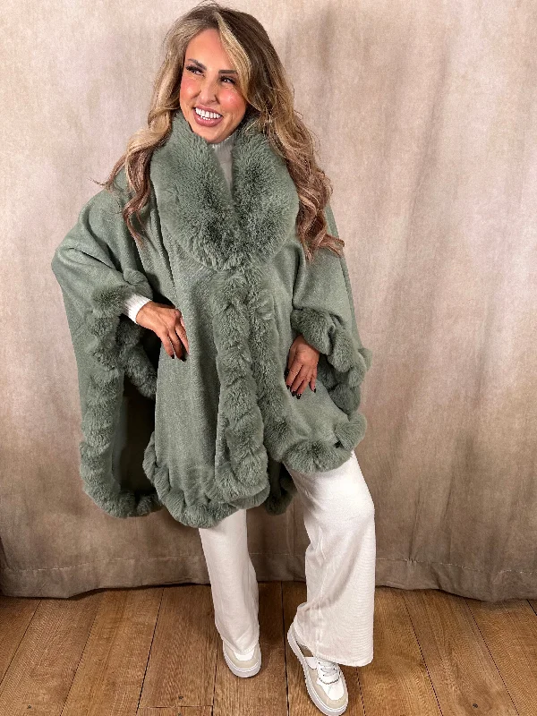 Sage Green Cape Coat