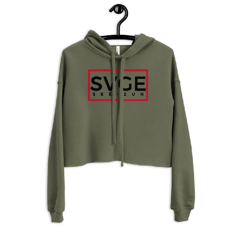 SVGE Collection Olive Crop Hoodie