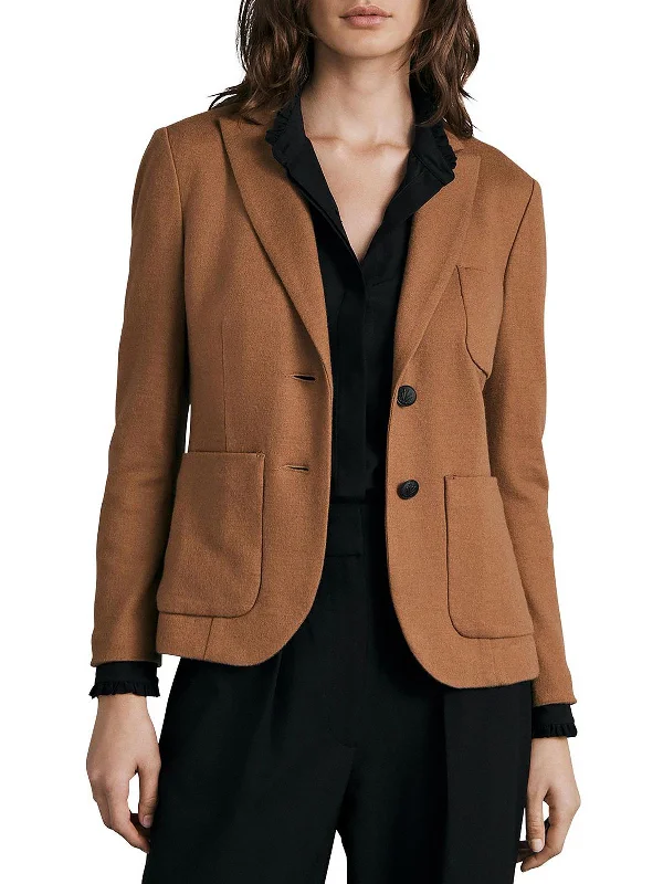 Nancy Womens Wool Suit Separate Two-Button Blazer