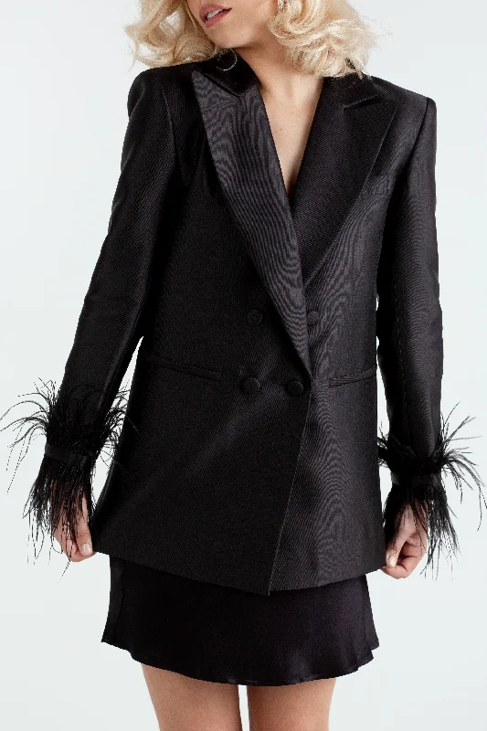 "The Chloe" - Feather Blazer (Black)