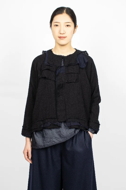 Baldo Layered Jacket Navy Blue