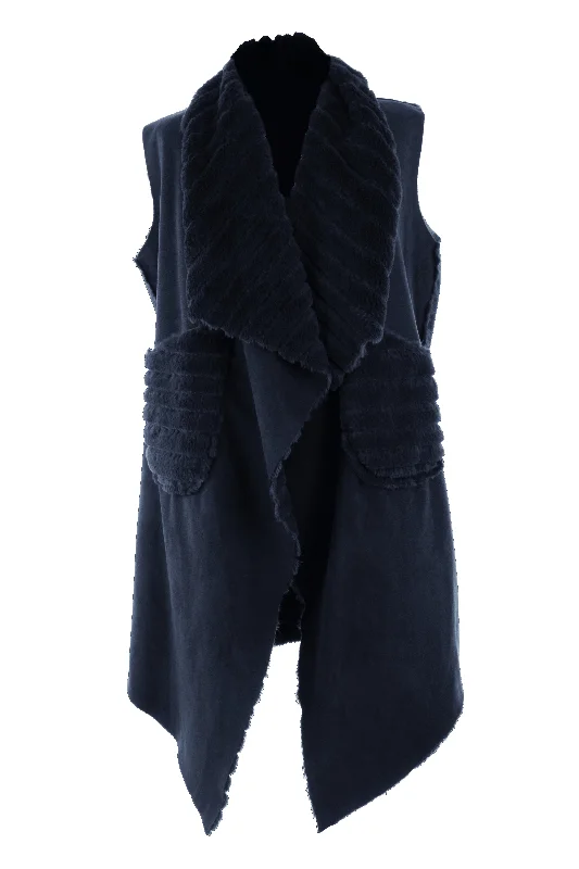 Reversible Faux Fur Suede Gilet