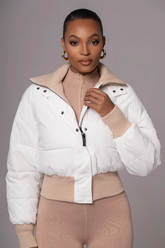 White Stassie Ribbed Jacket