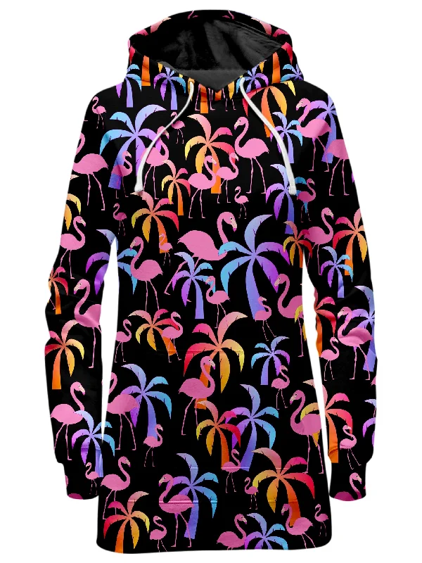 Tropical Palm Trees Hoodie Dress