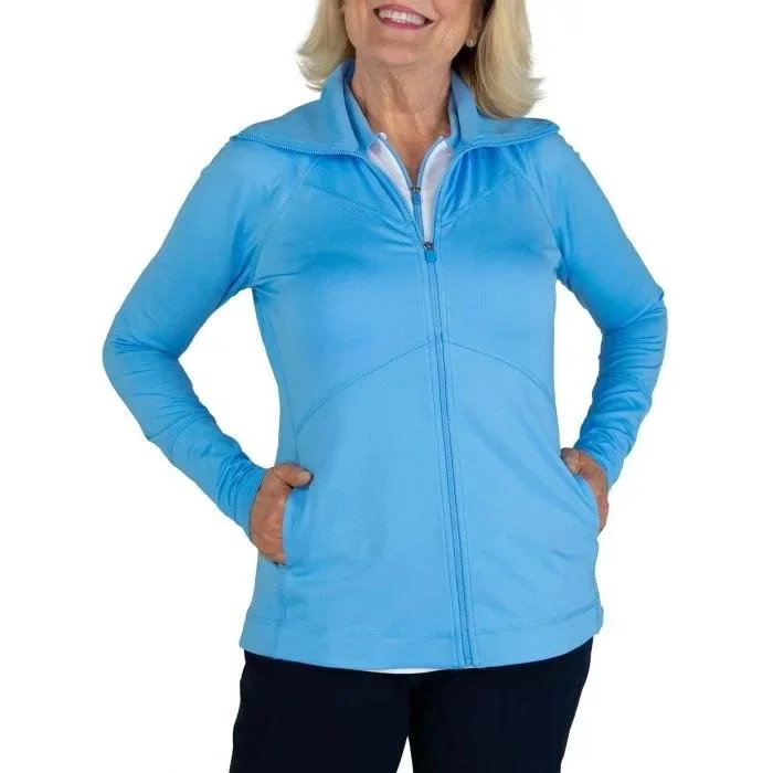 New Jofit Lightweight Full-Zip Jacket in Ice Blue Size S. MSP$94