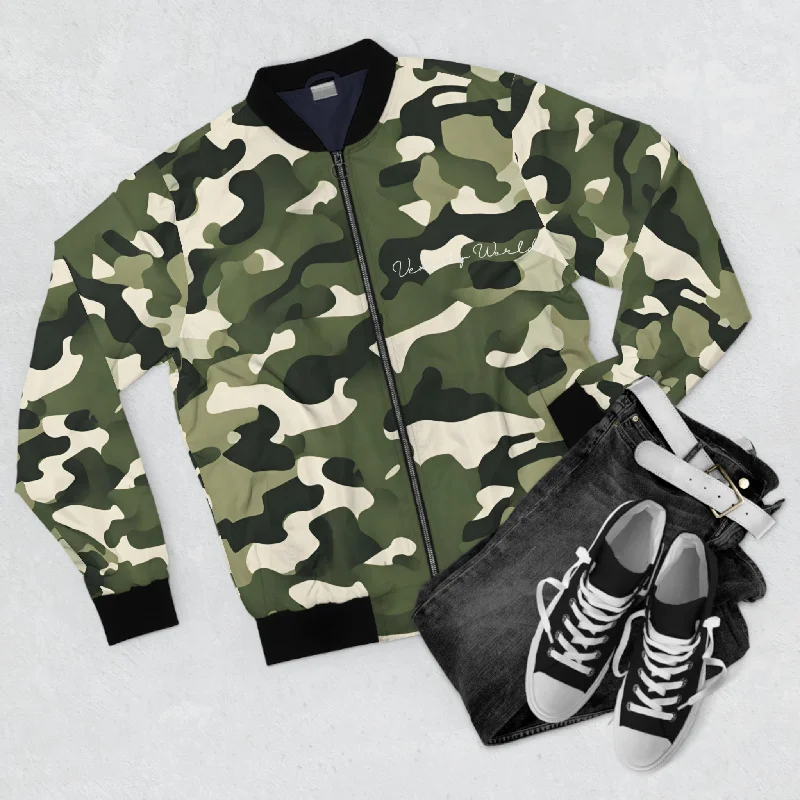 Vexcity World Surfing Inspired Bomber Jacket Camouflage