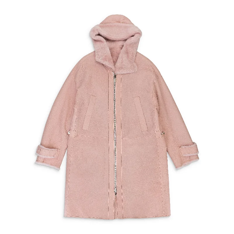 DOUBLE-SIDED SHEEPSKIN PINK COAT